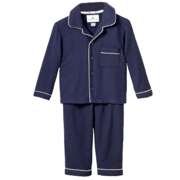 petite plume Other - Petite Plume Navy Long Sleeve Cotton Blend Pajama Set Size 3T Kids Navy White